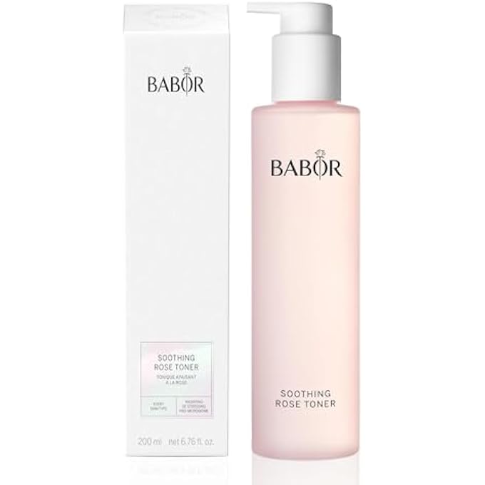 Babor CLEANSING SOOTHING ROSE TONER FOR EVERY SKIN TYPE, FACIAL TONER FOR DAILY FACIAL CLEANSING, WITH ROSE FRAGRANCE, WITHOUT ALCOHOL, VEGAN FORMULA, ROSE TONING ESSENCE, 1 X 200 ML - Image 1